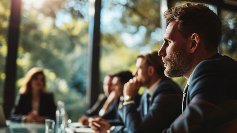 man desiring more control during meeting